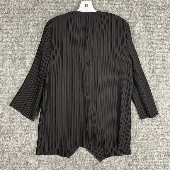 Chicos Cardigan Womens M 1 Pleated Flounce Jacket Business Formal Open Front - Picture 2 of 8